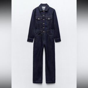 Dark Blue Denim Jumpsuit